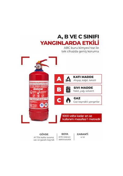 2 Kg Abc Yangın Söndürücü Tse Muayene Uyumlu Ce Tekne Araç