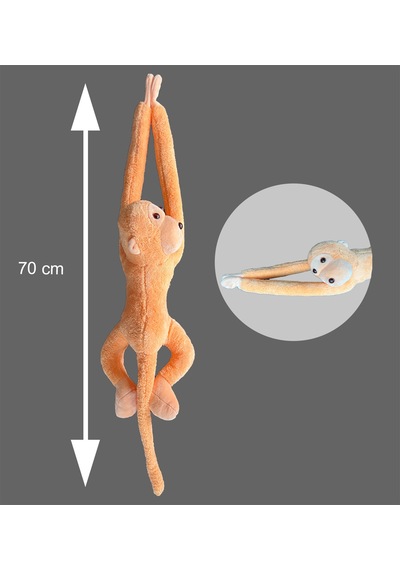 Peluş Maymun. Elleri Yapışabilen Uyku Ve Oyun Arkadaşı -70 Cm Bej