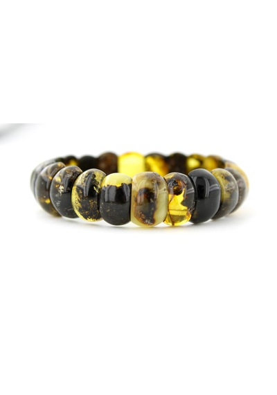 Kehribar Bileklik Fosilli Roleks Özel Tasarım Ambergold Blk23-60 Çok Renkli