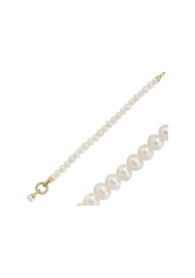 8,5 Mm Halka Kilitli Doğal İnci Bileklik 18 Cm / Sarı Sarı Sarı Altın