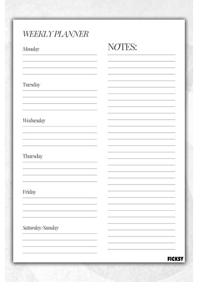Haftalık Planlayıcı - A4 Ebat Yapılacaklar - 30 Yaprak - Weekly Planner - 2708 Çok Renkli