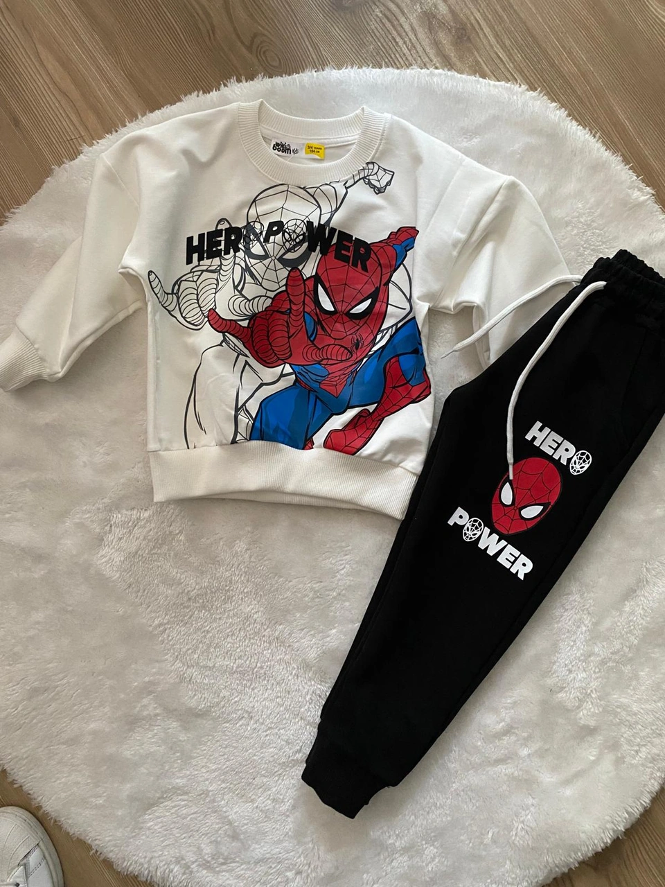 Cg Kids Spiderman Örümcek Adam Blackwhite 2 Iplik Kumaş Erkek Çoc Siyah - Beyaz
