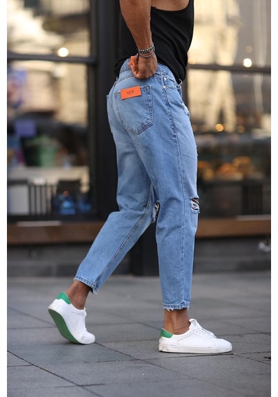 Boyfriend Rahat Kalıp Yırtıklı Kot Erkek Pantolon