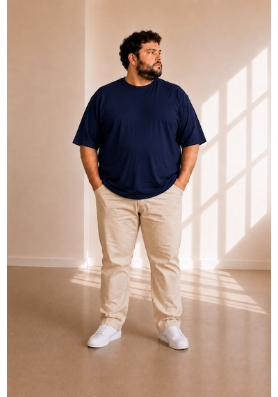 Sngl Tekstil Erkek Büyük Beden Oversize Kısa Kollu T-shirt 3xl 4xl 5xl 6xl 7xl 8xl Lacivert