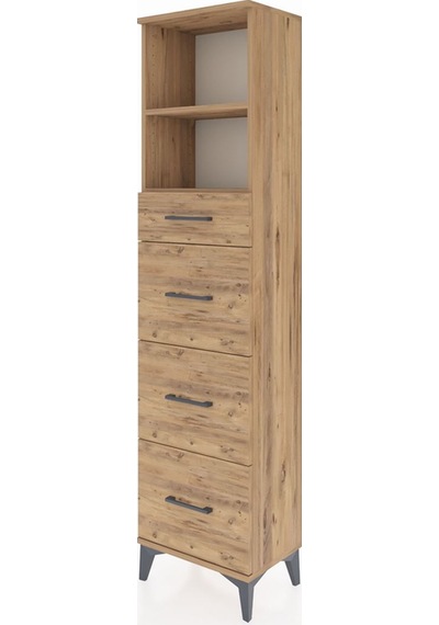 Arges Dolap 2 Raflı 4 Çekmeceli 44x30x182 Çam-çam Çam Arges Dolap 2 Raflı 4 Çekmeceli 44x30x182 Çam-çam Çam