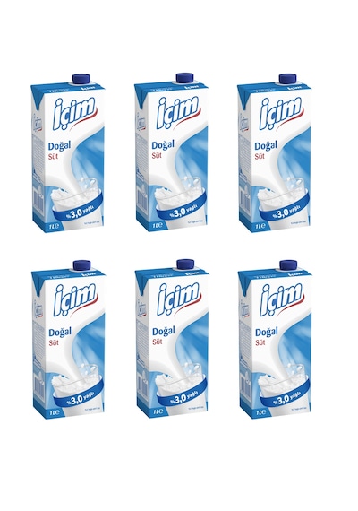 İçim Sade Yağlı Süt 1 Lt X 6 Adet