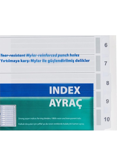 Serve Karton Ayrac 1-10 Rakam A4,seffaf