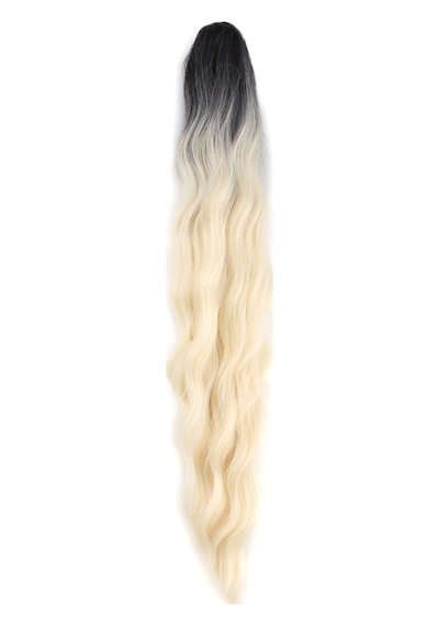 Tokalı Protein Fiber Sentetik At Kuyruğu / Koyu Platin Sarı Ombre - Ezjı-898540 Renkli