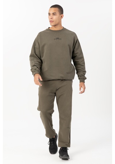 Maraton Sportswear Oversize Erkek Bisiklet Yaka Uzun Kol Basic Açık Haki Sweatshirt 21822-açık Haki Açık Haki