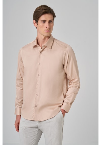 Morven Erkek Bej Dynamic Fit Sert Yaka Gömlek 26mc004005653 Bej