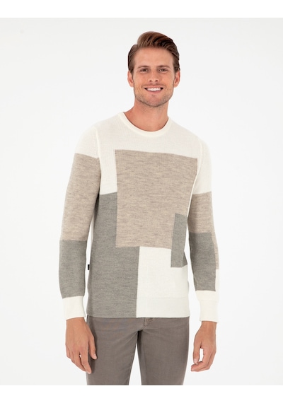 Pierre Cardin Erkek Ekru Kazak /triko 50296454-vr019 Ekru