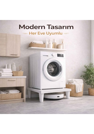 İmt Aksesuar Çamaşır Makinesi Yükseltici 60x60 Cm 12 Cm Platform Robot Süpürge Uyumlu Titreşim Azaltıcı Beyaz İmt Aksesuar Çamaşır Makinesi Yükseltici 60x60 Cm 12 Cm Platform Robot Süpürge Uyumlu Titreşim Azaltıcı Beyaz