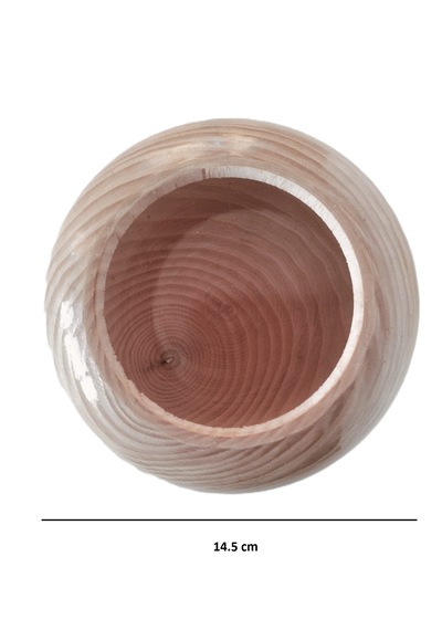 Ahşap Şekerlik İri Boy Kapaklı 14. 5 Cm Bej