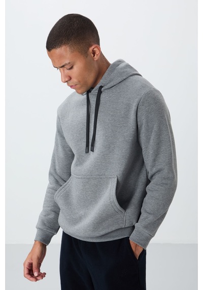 Tommy Life Gri Melanj Pamuklu Kalın İçi Tüylü Yumuşak Dokulu Comfort Fit Nakışlı Erkek Sweatshirt - 88419 GRİ MELANJ Tommy Life Gri Melanj Pamuklu Kalın İçi Tüylü Yumuşak Dokulu Comfort Fit Nakışlı Erkek Sweatshirt - 88419 GRİ MELANJ