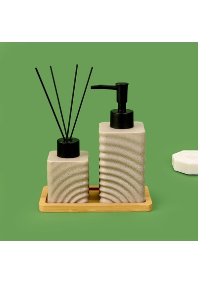 Bath 2'li Stantlı Banyo Aksesuar Seti - Bej Çok renkli