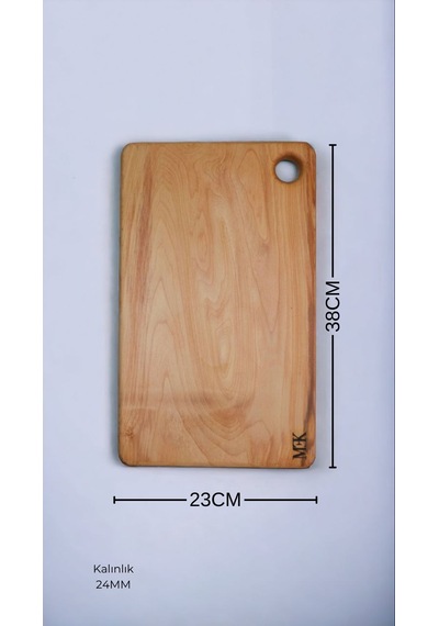 Kesme Tahtası & Sunumluk Dikdörtgen Delikli Tahta 23x38 Cm