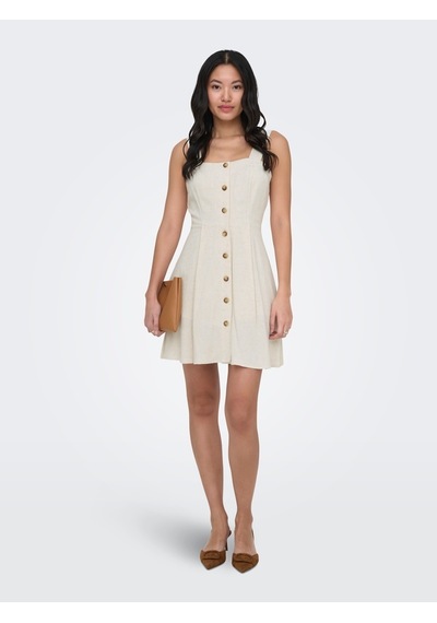 Only Onlsıesta Lınen Bl Short Strap Dress Pnt Kadın Gri Elbise - 15370390
