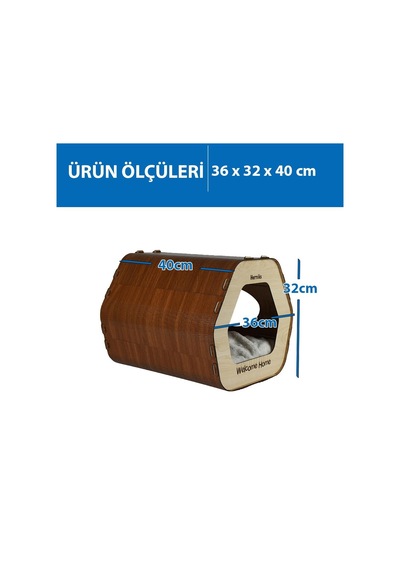 Herniks Mdf Altıgen Kedi Evi 36 CM Hr3029