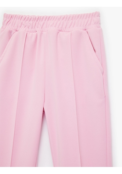 Koton Beli Bağcıklı Cep Detaylı Basic Havuç Kesim Pantolon Pembe 6skg40073ak Gül
