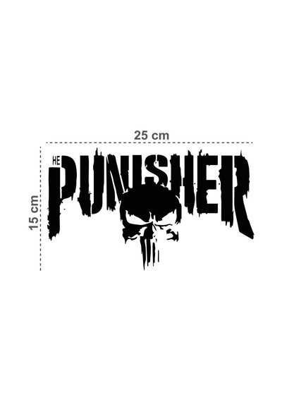 Punisher Ön Cam Sticker Motorsiklet Siyah Sticker