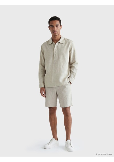 Lcw Vision Bej Relax Fit %100 Keten Erkek Gömlek