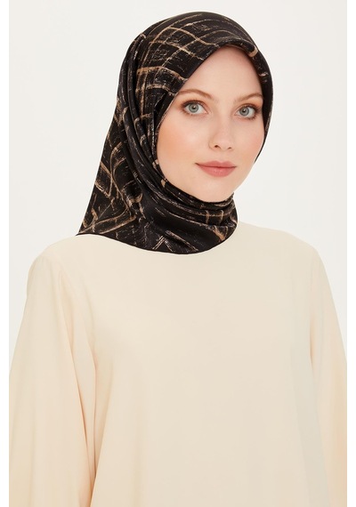 Armine İpek Eşarp 2025 Kış - 9258-04 Sura - Siyah Taş