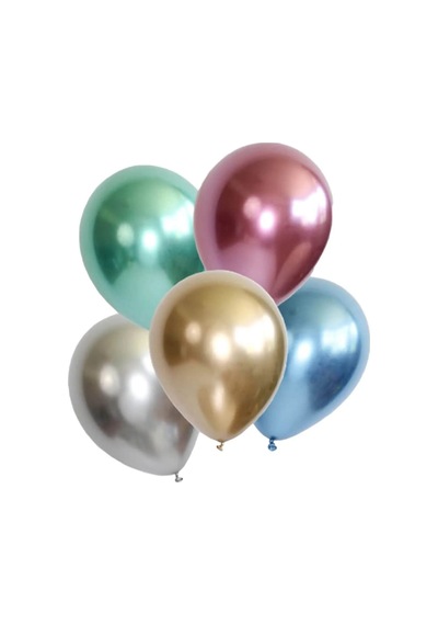 Balon Krom Balon Aynalı Helyum Gümüş Balon 10 Adet