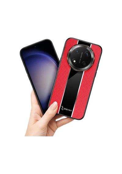 Honor Magic 7 Lite  Kılıf Premium Deri Kılıf Kırmızı