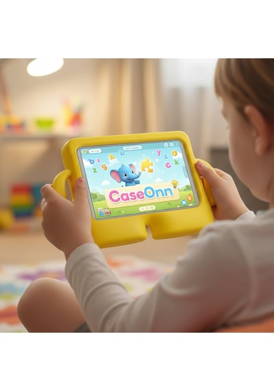 Caseonn Xiaomi Pad 5 / Pad 6 Kılıf Tutma Kollu Silikon Sarı Diğer