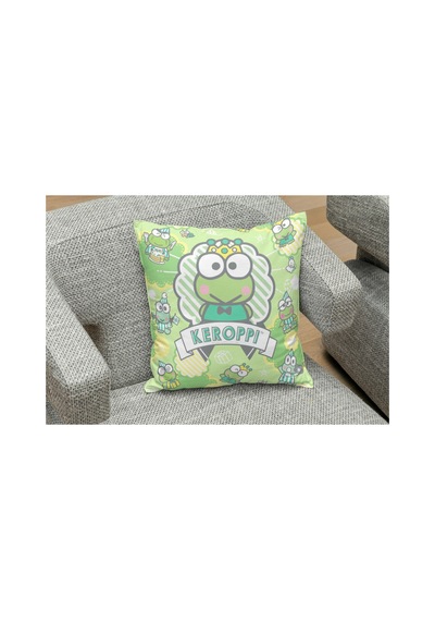 Sanrio Karakterleri Keroppi Desenli Kare Yastık Kılıfı Çok Renkli