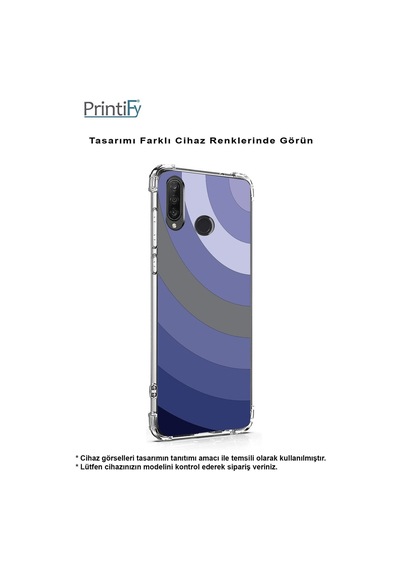Huawei P20 Lite Köşe Korumalı Antişok Kapak Renk Cümbüşü Tasarımlı Şeffaf Kılıf