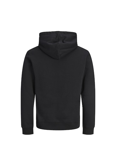Jack & Jones Erkek Gögüs Baskili Kapüsonlu Sweatshirt - Aero - 12298491 Siyah