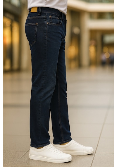 Cedy Denim Regular Fit Jean Martin Yüksek Bel Standart Kesim Esnek Kot Pantolon C336 Lacivert