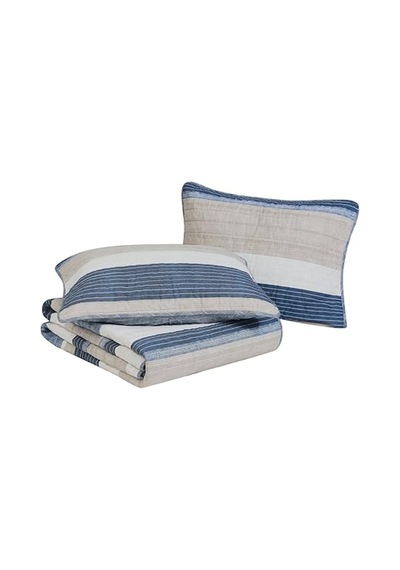 Quilt Set - 100 Reversible All Season Bedding Includes Matching Shams Blue Diğer