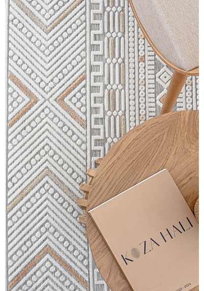 Koza Halı Sand Gri Sarı Kolay Temizlenebilir Halı Kilim Salon Oturma Odası Gri Sarı