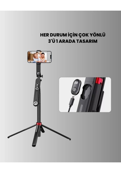 Home Canlı Yayın Ve Fotoğraf İçin Tripodlu Telefon Tutucu