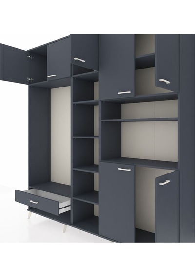 Hyperion Dolap 11 Raflı Tek Çekmeceli 7 Kapaklı 220x44x243 Antrasit-antrasit/antrasit Antrasıt/antrasıt - Antrasıt Hyperion Dolap 11 Raflı Tek Çekmeceli 7 Kapaklı 220x44x243 Antrasit-antrasit/antrasit Antrasıt/antrasıt - Antrasıt