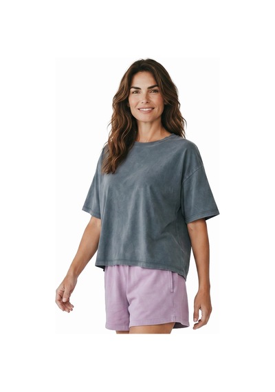 Sportive Sara Kadın Gri Günlük Stil T-shirt 26yk0026-kgrı