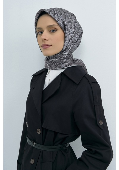 Armine Saf İpek Sura Eşarp-2026 İlkbahar-yaz- 951800d Füme-gümüş