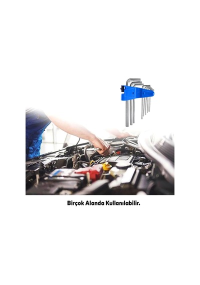 Allen Alyan Krom Anahtar Uzun 9'lu Set Altıgen Vida Sıkma Sökme Metal 1.5 2 2.5 3 4 5 6 8 10 Mm