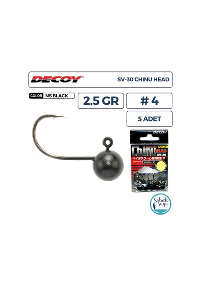 Decoy Jh Sv-30 Chinu Jighead 2.5gr 4 Siyah 5 Adet