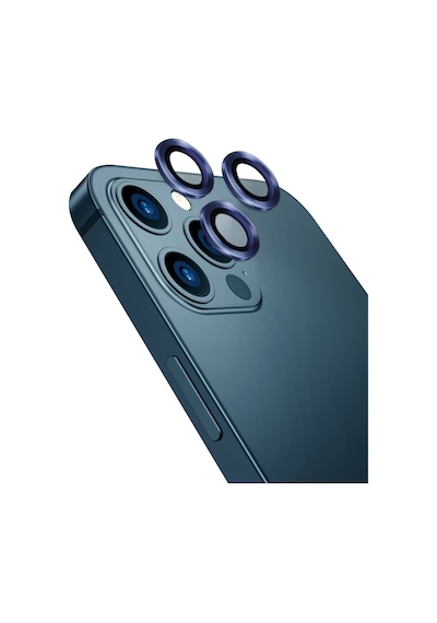 Apple Uyumlu   iPhone 12 Pro Go Des CL-10 Kamera Lens Koruyucu Lacivert
