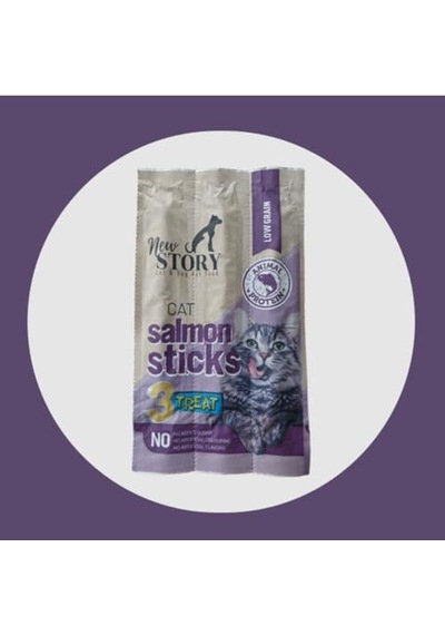 Somon Balık Etli Stick Yumuşak Kedi Ödül Sı 3'lü Paket 5 Gram X 3 Adet