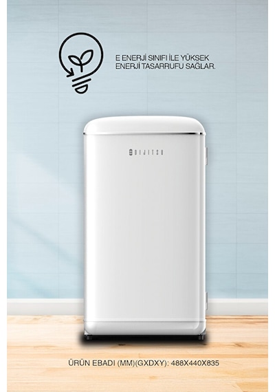 Dijitsu DB120RWH 93 LT Retro Buzdolabı