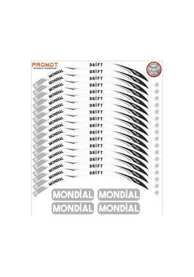 Motosiklet Jant Şeridi Mondial Drift 6 Nötr