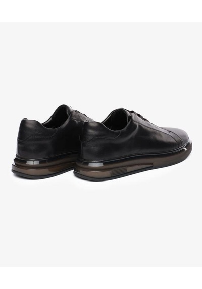 Greyder 64726 Erkek Hakiki Deri Lastikli Sneaker Ayakkabı Siyah