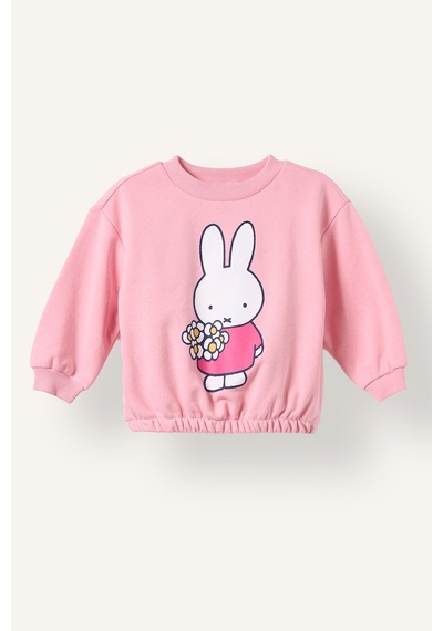 Defacto Miffy Regular Fıt Bisiklet Yaka Kalın Sweatshirt Kız Bebek I2161a526aupn149 Pembe-pn149