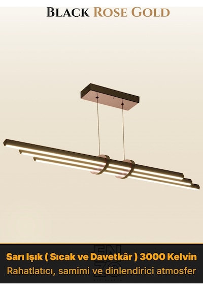 Cosmo Rose Gold Downlight Sarkıt Aşağı Yönlü Modern Led Linear Avize Beyaz Işık Sarı Işık