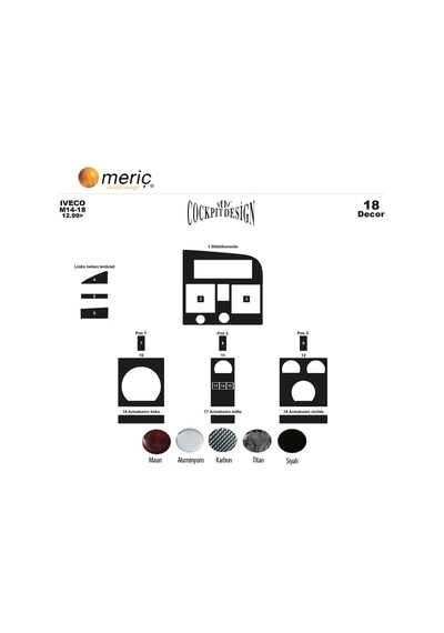 Meriç® Iveco M14 18 Ön Torpido Kaplama 18 Parça 1999-2002 (530156567)