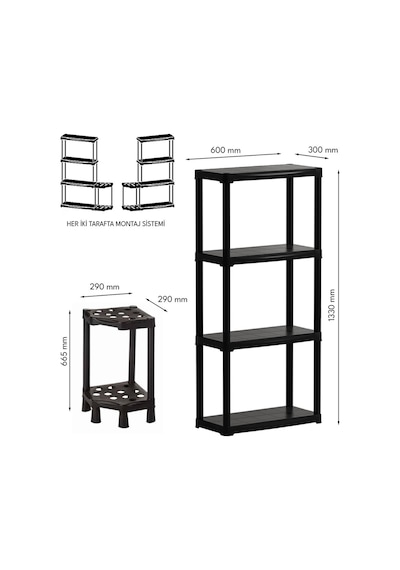 Art Plast T29n+t60/4/s Köşe Fırça Tutucu + 4 Raflı Raf